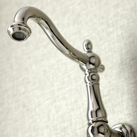 Kingston Brass KS1256PKL Duchess 2-Handle Wall Mount Bathroom Faucet, Polished Nickel KS1256PKL